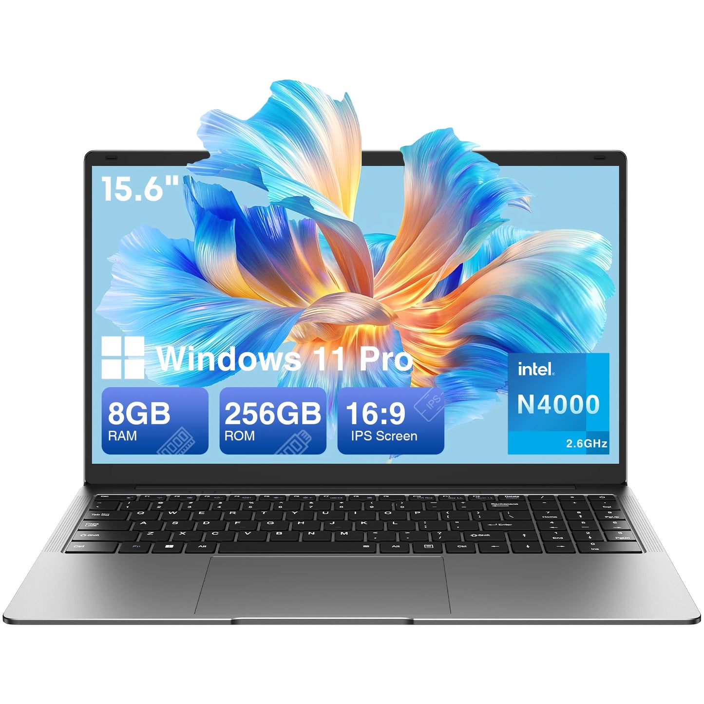 Z ZENAERO 15.6" Slim Laptop – Intel Celeron N4000, 8GB DDR3, 256GB SSD, FHD, Windows 11