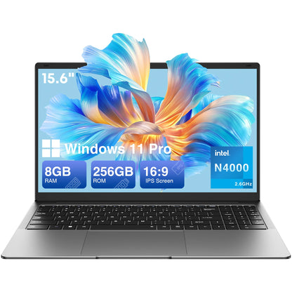 Z ZENAERO 15.6" Slim Laptop – Intel Celeron N4000, 8GB DDR3, 256GB SSD, FHD, Windows 11