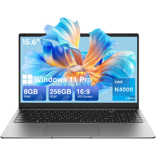 Z ZENAERO 15.6" Slim Laptop – Intel Celeron N4000, 8GB DDR3, 256GB SSD, FHD, Windows 11