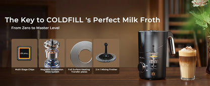 8-in-1 Electric Milk Frother & Steamer – 400ml Detachable Dishwasher Safe