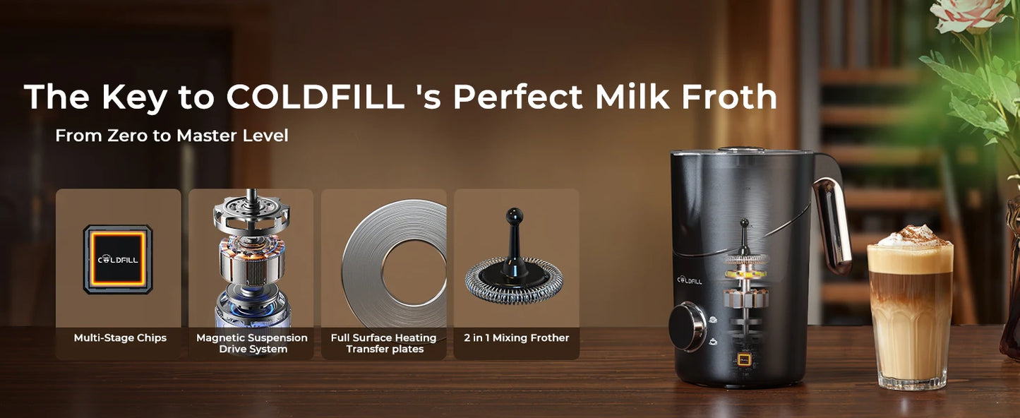 8-in-1 Electric Milk Frother & Steamer 400ml – Dishwasher Safe