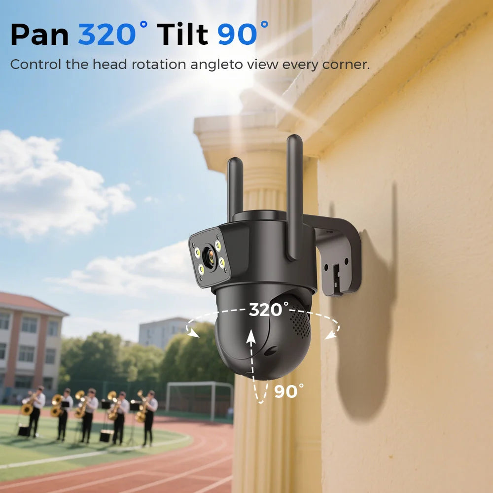 8MP 4K Dual Lens WiFi Security Camera – Night Vision, AI Detection