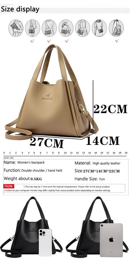 Soft PU Leather Tote Bag - Large Capacity Women's Shoulder Handbag