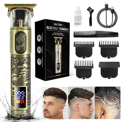SEJOY Professional Hair Clipper – Cordless, Adjustable, Gold | EU Version