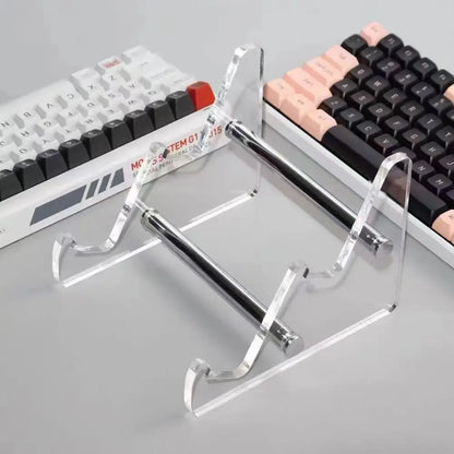 Transparent Acrylic Keyboard Display Stand – Layered Rack Holder for Mechanical Keyboards