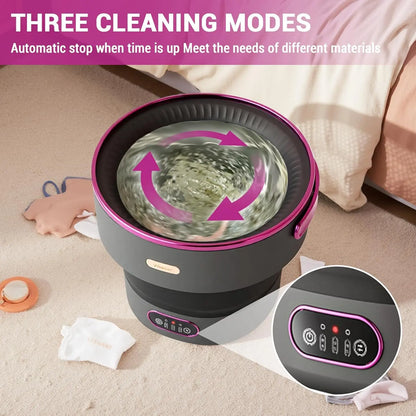 13L Portable Washing Machine – Foldable Mini Washer with 4 Modes & Spin Basket
