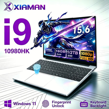 Xiaman Gaming Laptop 15.6" – Intel Core i9 10980HK, 16GB RAM, 1TB/2TB SSD, Windows 11 Pro