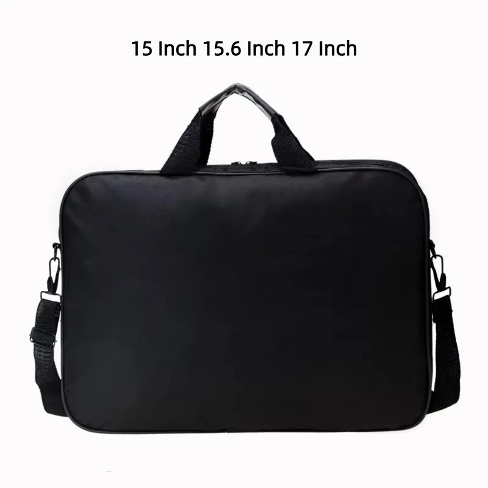 Waterproof Laptop Briefcase Bag – 15", 15.6", 17", Nylon, Dual Zipper, Shoulder Strap
