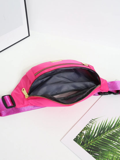 Women's sports waist bag by R.E.D. Shopping, multi-layer fanny pack and crossbody chest bag for outdoor activities.