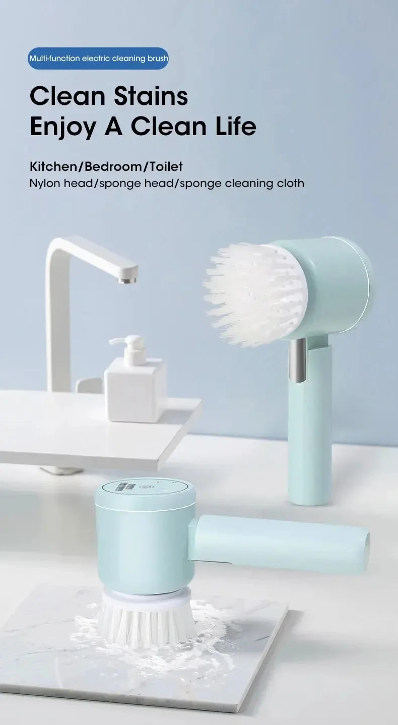 Electric Cleaning Brush | Multifunctional Rotary Scrubber for Kitchen, Bathroom & Balcony