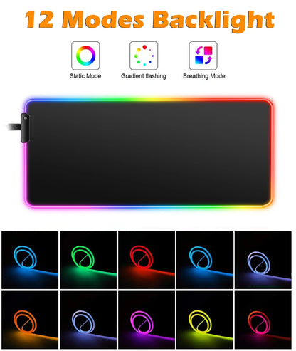 Kawaii Pink Hatsune Miku Anime RGB Mouse Pad – XXL LED Gaming Deskmat, Keyboard Carpet