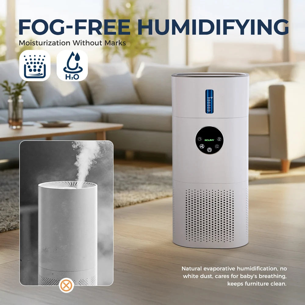 2-in-1 Air Purifier with Humidifier – H13 True HEPA Filter, Covers up to 60m², 24W