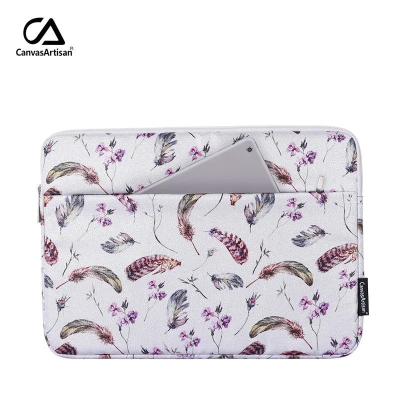 Laptop Sleeve Bag 11–15.6 Inch – Canvas, Zipper, for MacBook, Lenovo, HP, Acer – Multiple Prints