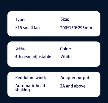 Kasydoff USB Desk Fan – 3600mAh Rechargeable, 4-Speed, 7-Blade Oscillating, Timer, Quiet Cooling Fan for Home & Office