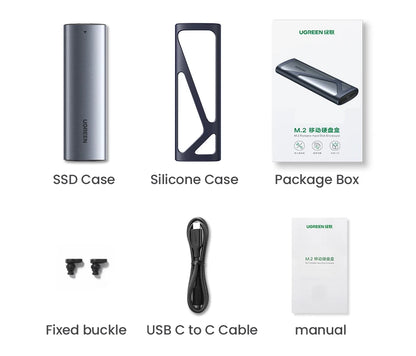 UGREEN M.2 SSD Case | NVMe & SATA Dual Protocol | USB-C 3.1 10Gbps | NVMe PCIe / NGFF SATA | External SSD Enclosure