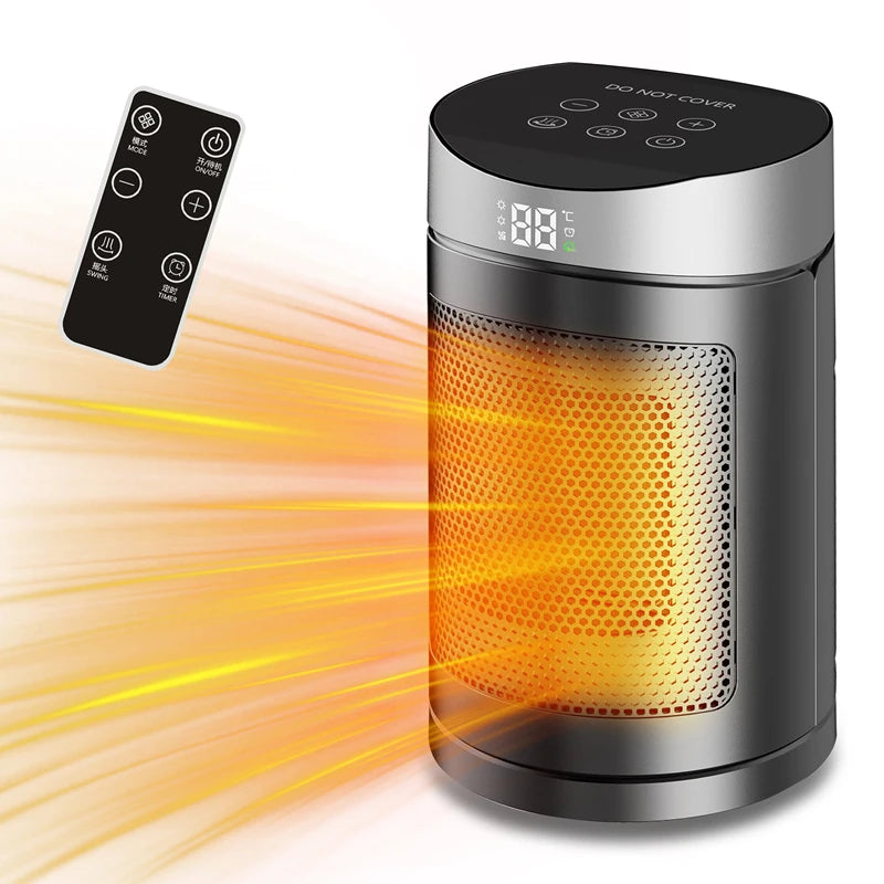 Electric Space Heater 1500W – Energy Saving Hot Air Heater with Remote Control & Timer