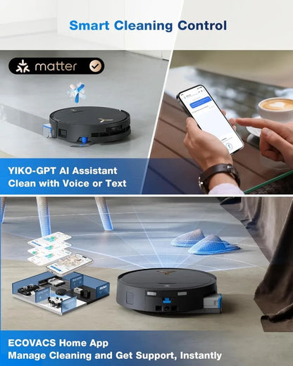 Ecovacs Deebot X9 Robot Vacuum Cleaner – 16000Pa Suction, AI Obstacle Avoidance