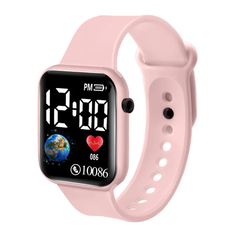 YIKAZE Kids LED Digital Watch – Silicone Strap, Cartoon Sport Wristwatch for Boys & Girls