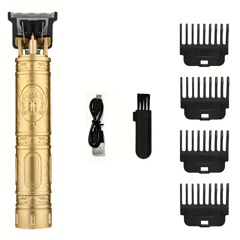 R.E.D. Shopping T9 LCD electric hair clipper with precision oil head trimmer for men, featuring a sleek design and adjustable settings.