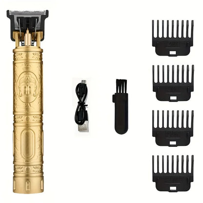 R.E.D. Shopping T9 LCD electric hair clipper with precision oil head trimmer for men, featuring a sleek design and adjustable settings.