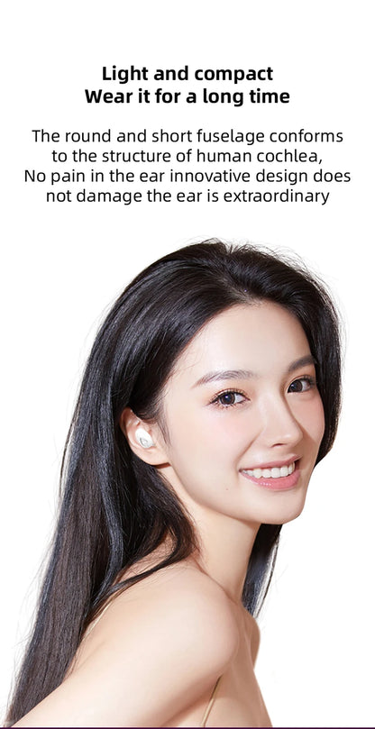 Mini invisible Bluetooth 5.0 earbuds by R.E.D. Shopping, wireless in-ear headphones with built-in microphone, HiFi sound quality.