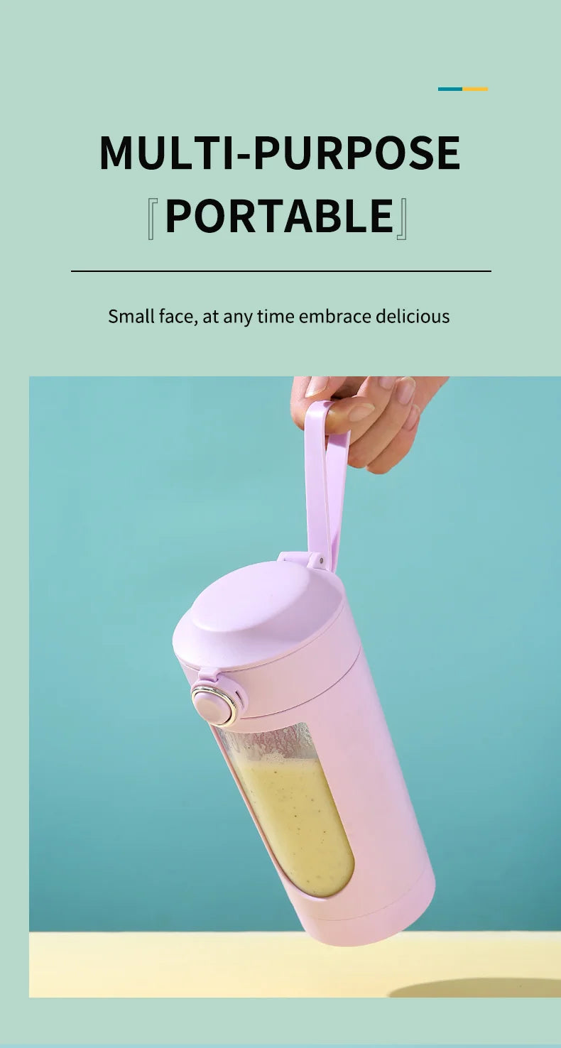 Portable Juice Blender 700ml | USB Rechargeable | 2-in-1 Bottle | Smoothie Maker