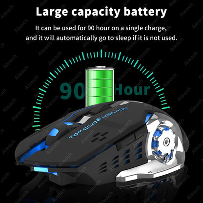 AIEACH Bluetooth Wireless Gaming Mouse – Rechargeable, RGB Backlight, E-Sports Style for PC