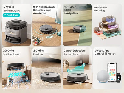 Lefant M3 Max Robot Vacuum & Mop – 20,000PA Suction, Anti-Tangle, Dual Spinning Mop, Auto Mop Washing | US/Mexico