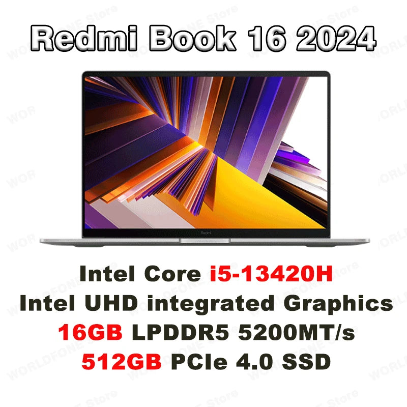 Xiaomi RedmiBook 16 – Intel i5-12450H/i5-13500H, 16GB, 512GB/1TB, 16" 120Hz