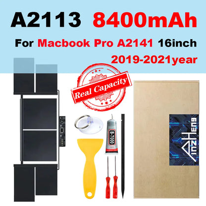 MacBook Replacement Battery – Air 13 M1/M2/M3, Pro 14/15/16, A2337 A1932 A2179 A2681 A2141 A2442 A2485