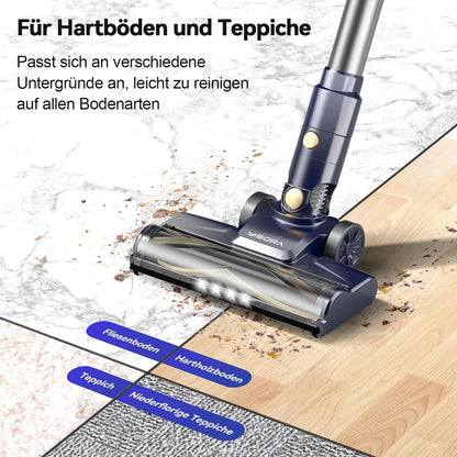 YISORA 600W Corded Stick Vacuum Cleaner – 23kPa, 6-in-1 Free-Stand for Hard Floor & Carpet