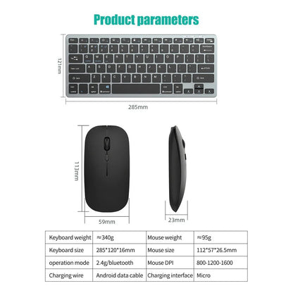 GOOJODOQ Wireless Keyboard – Bluetooth 5.0 & 2.4G, 78 Keys, for Laptop, PC, iPad, MacBook, Android