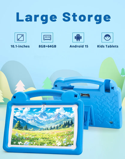 Kids Tablet 10.1" – Android 15, Parental Control, 8GB+64GB, 5000mAh, Octa Core