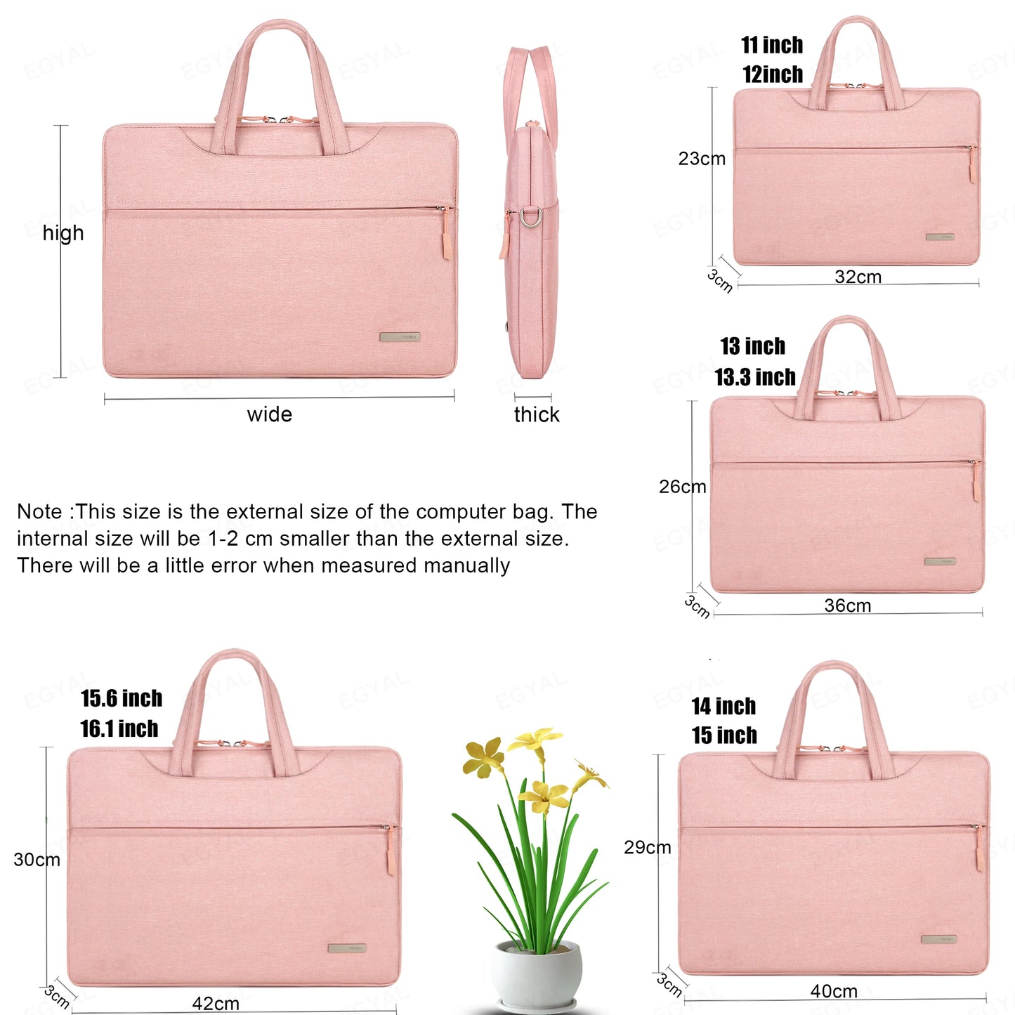 Laptop Shoulder Bag & Sleeve 12–15.6" — Briefcase for MacBook Air/Pro, Lenovo, Dell, Huawei