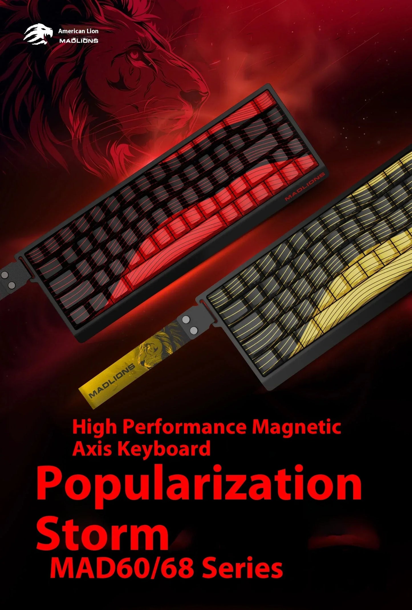 Madlions Mad 60He / Mad 68He Magnetic Switch Mechanical Keyboard – Wired, RGB, Esports