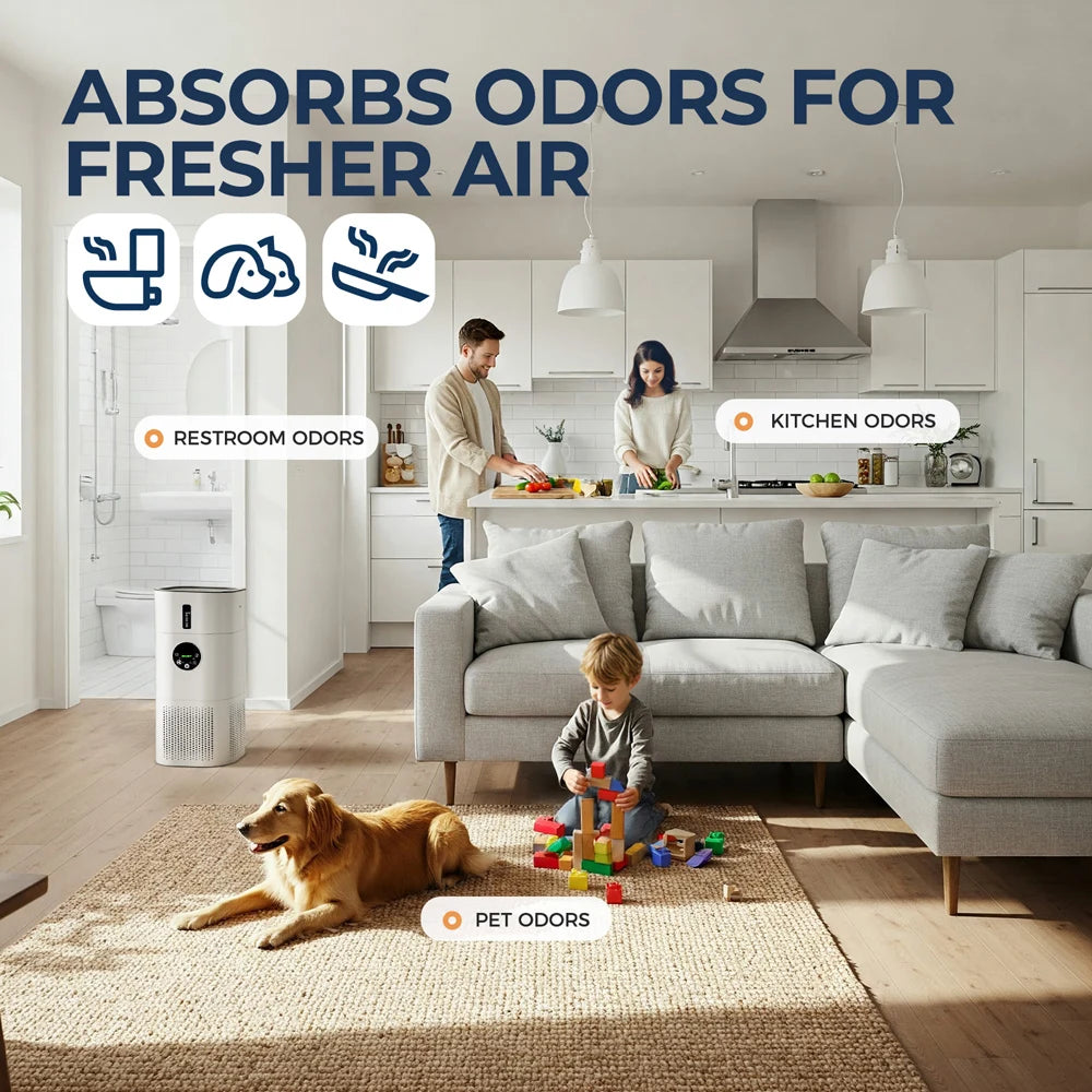 2-in-1 Air Purifier with Humidifier – H13 True HEPA Filter, for Allergies, Pets, Smokers, Bedroom Use