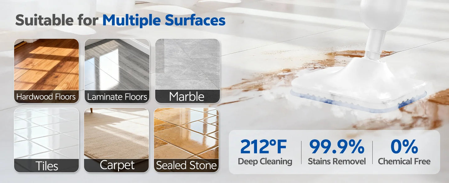 INSE F2 Steam Mop 6-in-1 – High Temp Steam Cleaner for Hard Floors & Carpet