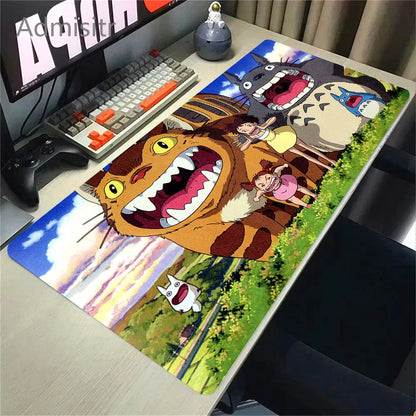 XXL Cartoon Cat Mousepad – 90x40cm HD Print, Non-Slip, Locking Edge Desk Mat