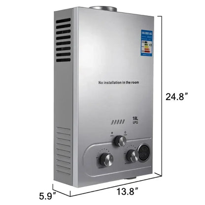 VEVOR LPG Gas Water Heater | Instant Tankless | 6L–18L | CE Certified | EU