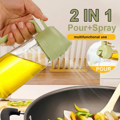 2-in-1 Pour & Spray Oil Dispenser Bottle | 500ml Kitchen Oil Sprayer