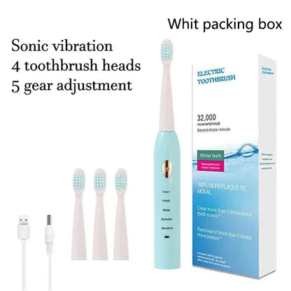 Rechargeable R.E.D. electric toothbrush with five modes, waterproof design, and 30-day battery life for effective oral care.