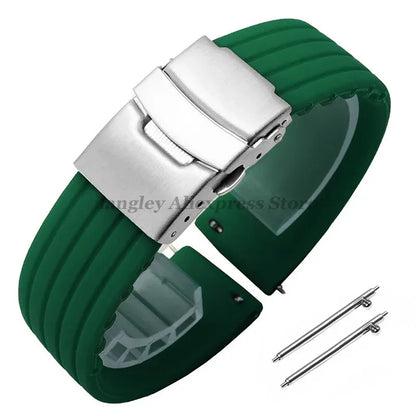 Quick Release Silicone Watch Strap 18–24mm – For Huawei, Seiko, Omega, Fossil & More