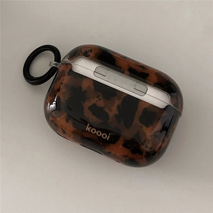 Retro amber leopard silicone iPhone case with animal print, protective cover for mobile phones, featuring a stylish leopard design.