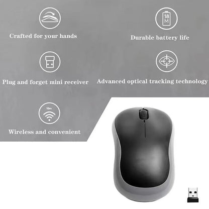 OBAME M185 Mini Wireless Mouse – 1000 DPI, 2.4GHz, Ergonomic, USB Receiver for PC & Laptop