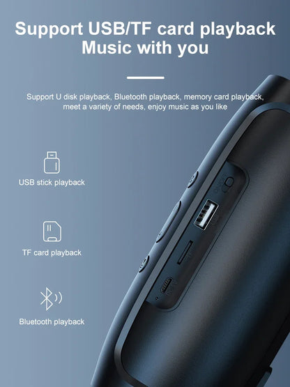 TF USB Bluetooth Portable Speaker – Dual Stereo Subwoofer, FM Radio, Voice Broadcasting