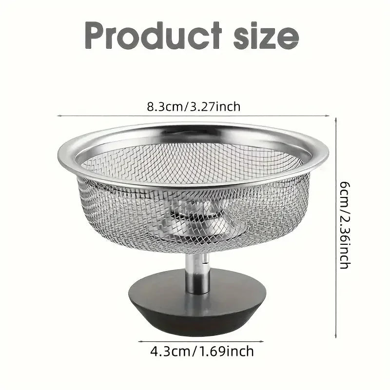 Stainless Steel Kitchen Sink Strainer with Handle & Stopper – 2-Pack