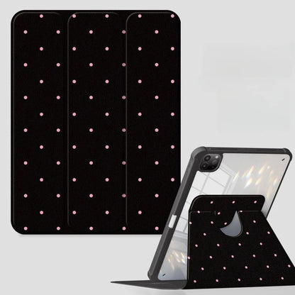 Pink Polka Dots Rotating Stand iPad Case – Pro 11"/13" M4, Air M2, 10th Gen