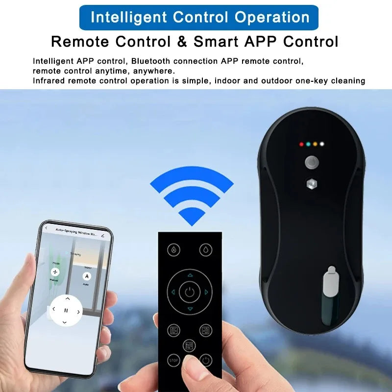 Smart Window Cleaning Robot with APP & Remote Control – Auto Water Spray