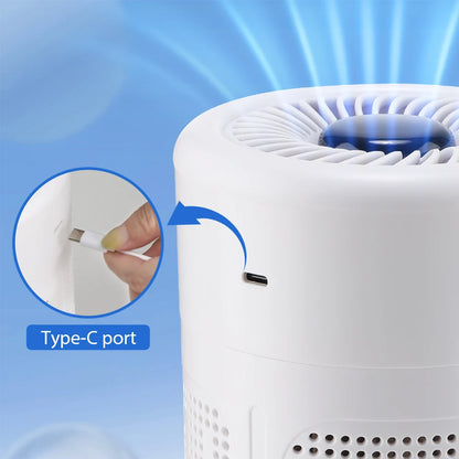 Mini Desktop Air Purifier — HEPA Filter, Negative Ion Technology, Removes Formaldehyde, Odors & Dust