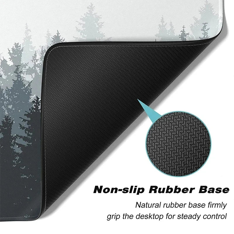 Large Japan Samurai Fantasy Mask mouse pad featuring detailed samurai mask design, non-slip surface for gaming and computer use.